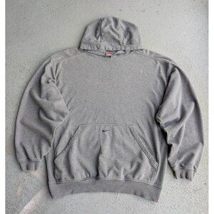 Nike Center Swoosh Hoodie Boxy fit Vintage Y2K Gray  Men's  Large (fits L-XL )